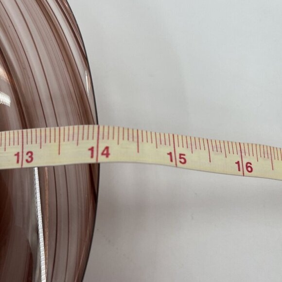 Art Glass Blown Oval Purple Swirl Bowl Platter 13.5x12.5x2.5" - Picture 3 of 8